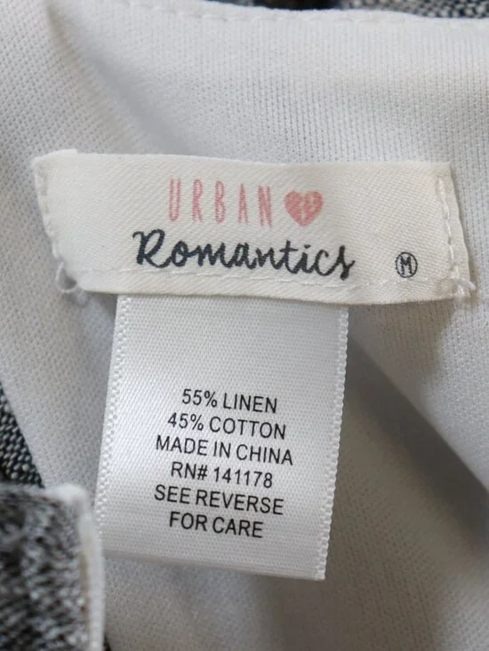 Urban Romantics Linen Blend Wide Leg Striped Jumpsuit Romper Womens M Sleeveless - Picture 3 of 15